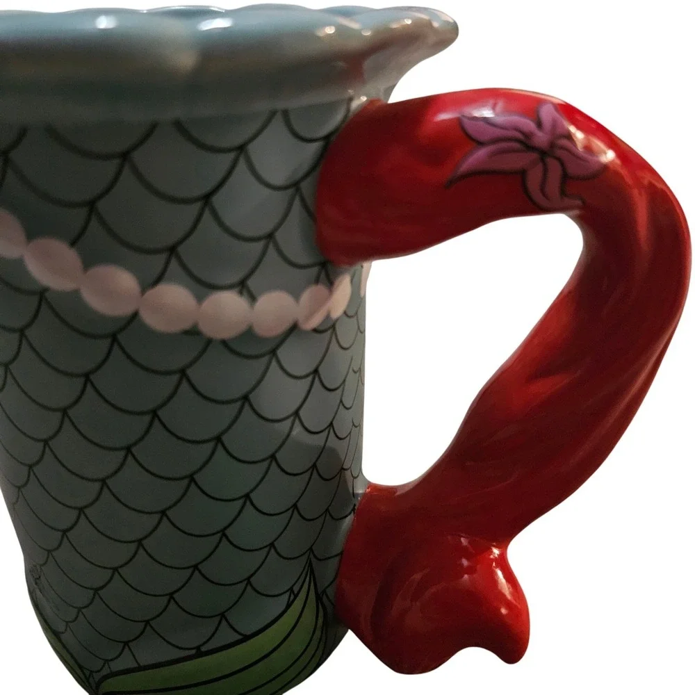 Disney Little Mermaid Ariel Tail Handle Ceramic Coffee Mug‎ Collectible